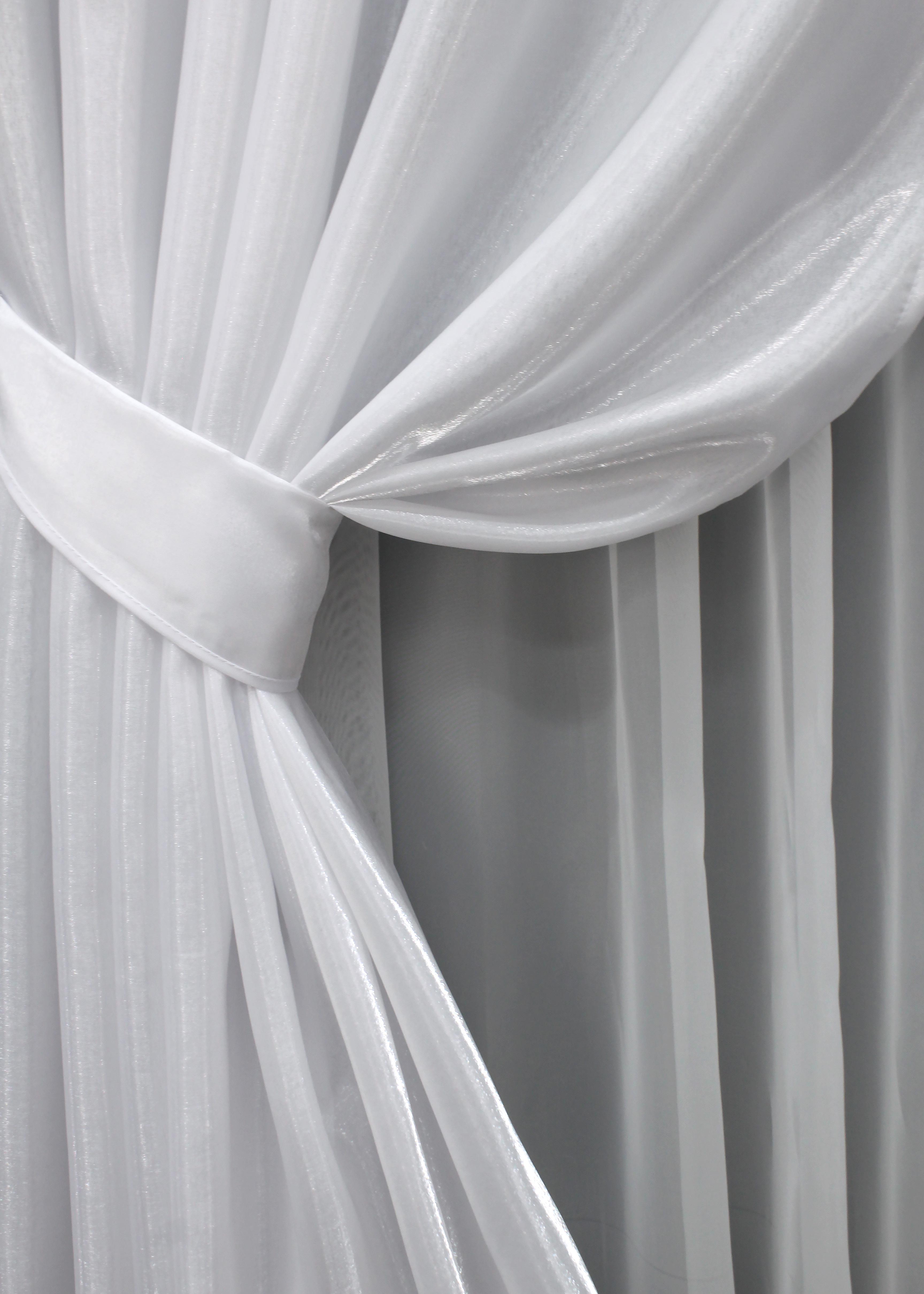 Комплект штор VR-Textil Атлас №805ш монорей 100х270 см 2 шт. Білий (31-210) - фото 3