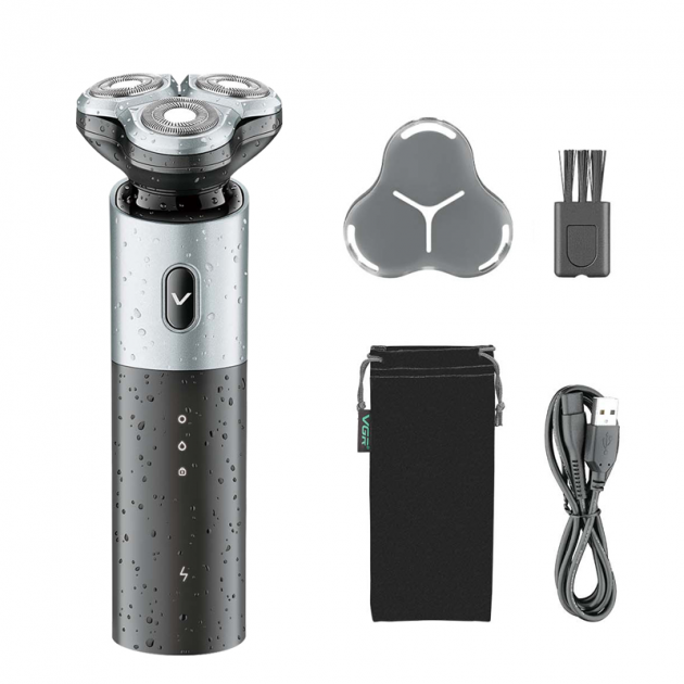 Электрическая мужская бритва для бороды Gemei VGR V-34 аккумуляторная роторная