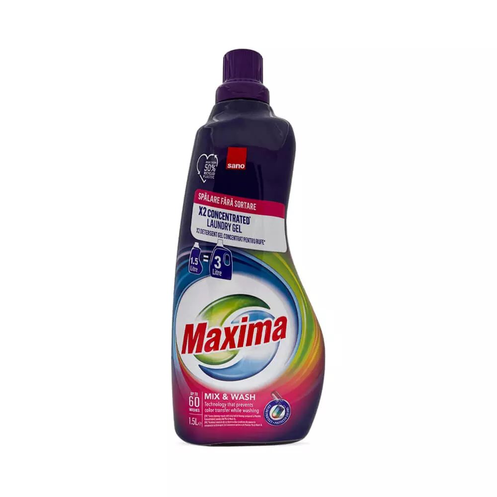 Гель для прання концентрований Sano Maxima Mix & Wash 1,5 л (7290102992010) - фото 1