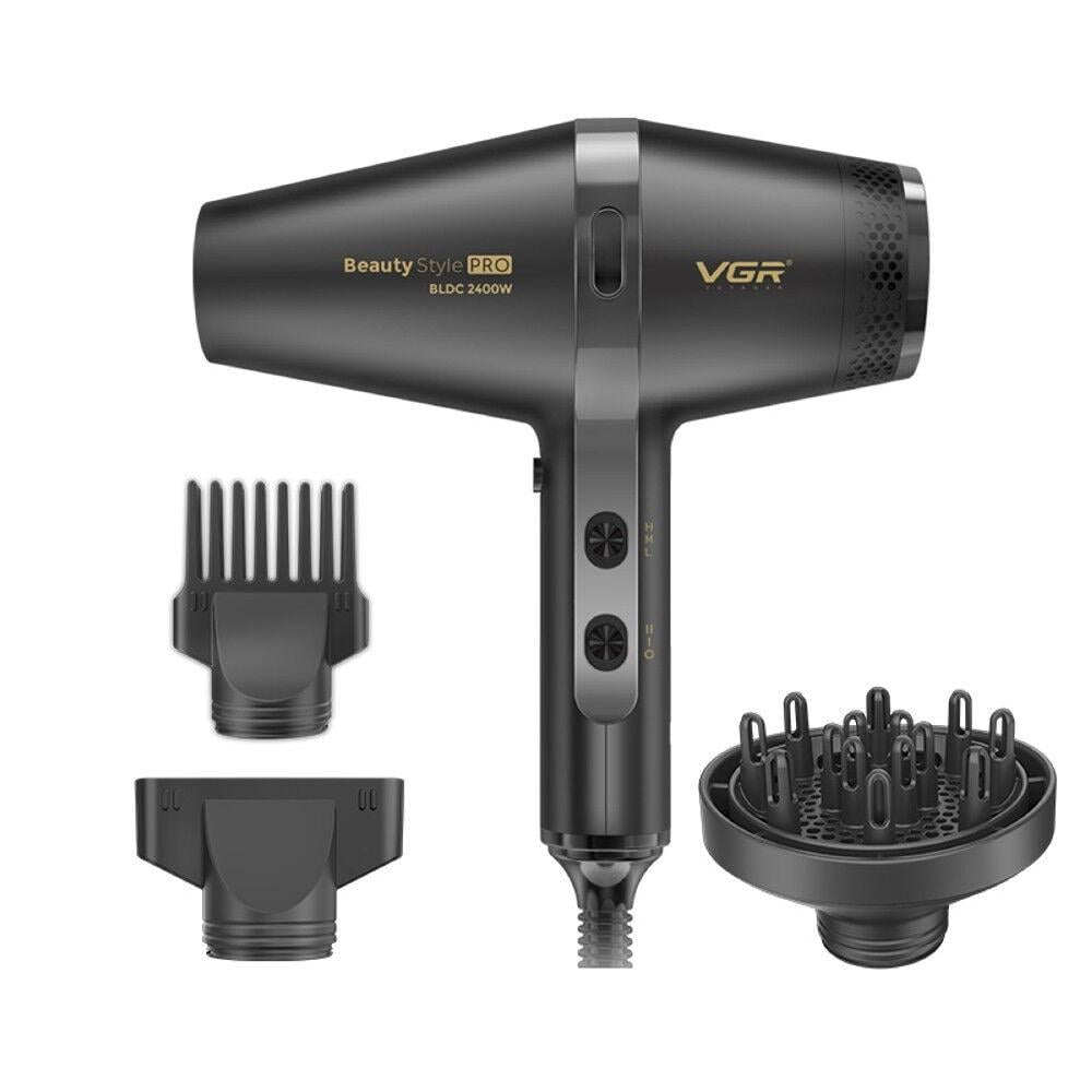 Фен для волос VGR V-409 2400 Вт с функцией ионизации Черный (GR-06366)