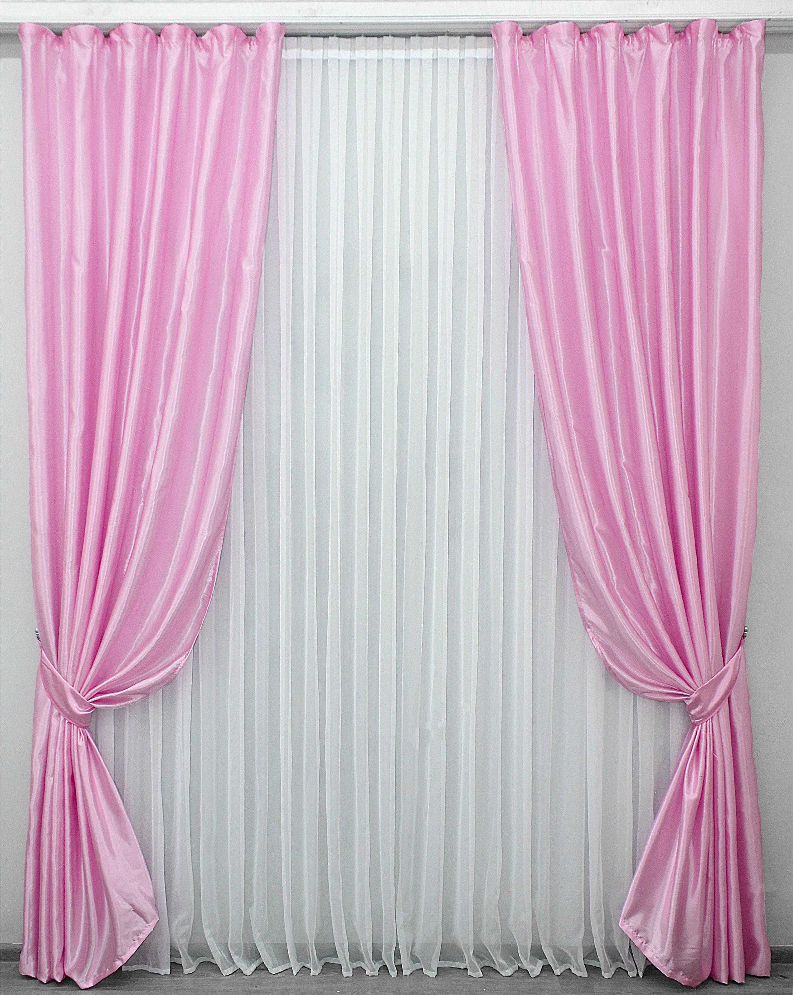 Комплект штор VR-Textil Атлас № 741ш 150х270 см 2 шт. Розовый (30-523)