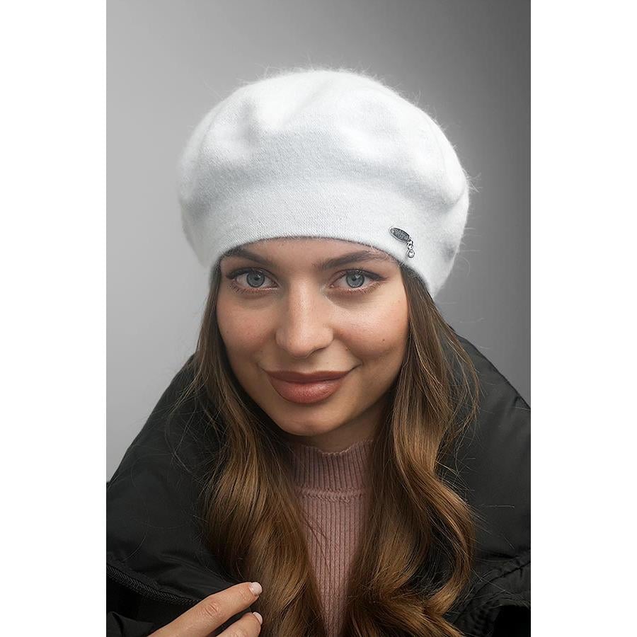 Берет ангоровый Braxton 7218 с флисовой подкладкой Белый (141325)