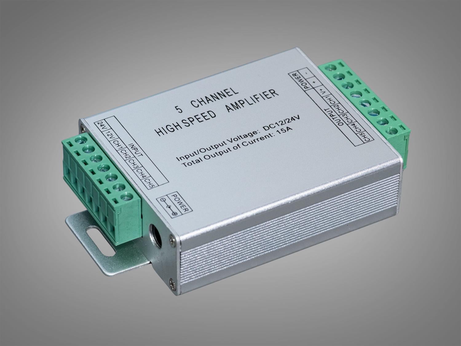 Мощный усилитель для LED ленты на 5 каналов (PC-H5-RGBCW-AMP-5x15A)