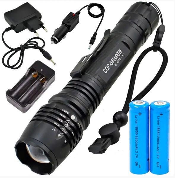 Ліхтарик ручний Bailong BL P08-P50 акумуляторний 2x18650 (6990)