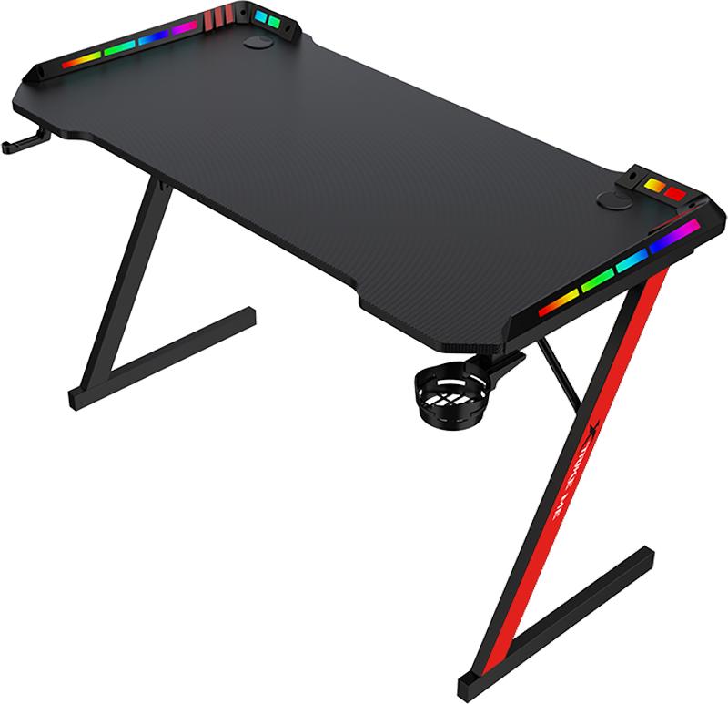 Комп'ютерний стіл ігровий Xtrike ME DK-05 Gaming Desk з RGB підсвічуванням 110x60x74 см Black (7962) - фото 3