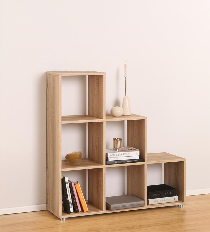 Стелаж настінно-підлоговий MEBLIBUD KUB модульний 6 секції Дуб сонома (31956/8) - фото 4 Стелаж настінно-підлоговий MEBLIBUD KUB модульний 6 секції Дуб сонома (31956/8) - фото 4