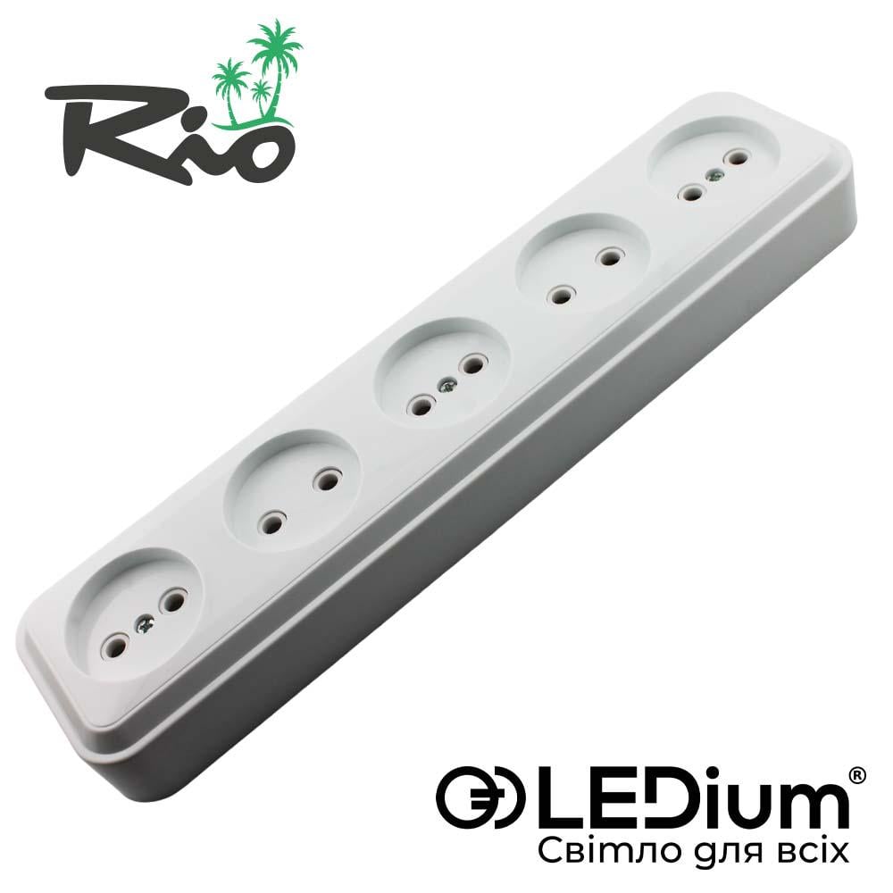 Розетка п'ятимісна LEDium RIO RR11 накладна (17509) - фото 3 Розетка п'ятимісна LEDium RIO RR11 накладна (17509) - фото 3