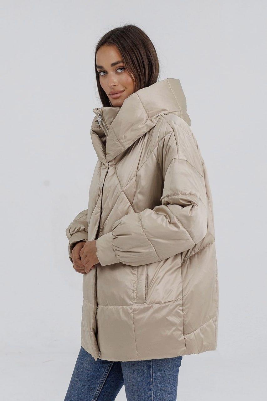 Куртка-пуховик жіноча зимова р. 46 Айворі (5208a/46) - фото 3 Куртка-пуховик жіноча зимова р. 46 Айворі (5208a/46) - фото 3