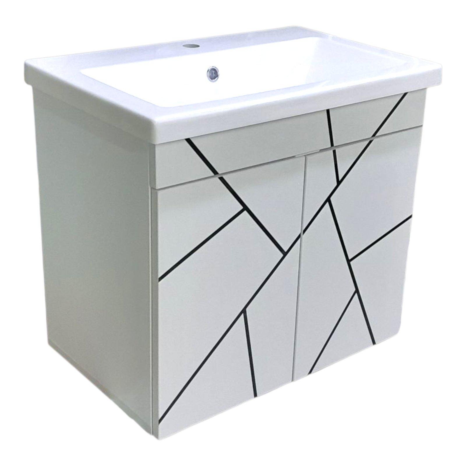 Тумба для ванной комнаты подвесная пластиковая Chaos black push 70 см (2456) - фото 4 Тумба для ванной комнаты подвесная пластиковая Chaos black push 70 см (2456) - фото 4