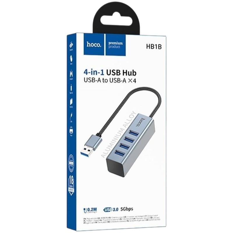 USB-хаб Hoco HB1B 4in1 USB to USB3.0х4