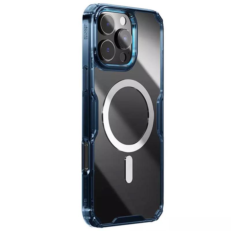 Противоударный TPU чехол Nillkin Nature Pro Magnetic для Apple iPhone 16 Pro Max (6.9")Синий (прозрачный)