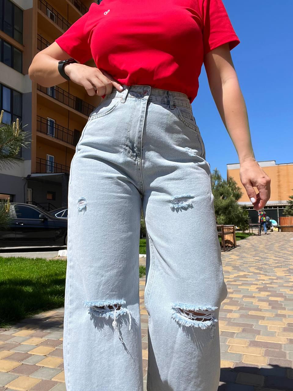 Джинси жіночі ITS Basic 2655 WIDE LEG рвані широкі від стегна р. 42 Блакитний (2612) - фото 6 Джинси жіночі ITS Basic 2655 WIDE LEG рвані широкі від стегна р. 42 Блакитний (2612) - фото 6