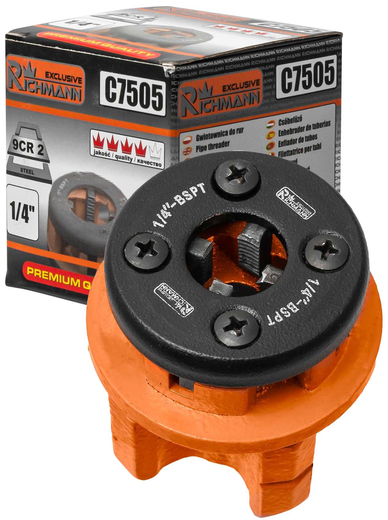 Плашка-клуп Richmann C7505 для нарізування різьби на трубах 1/4'' 6,3 мм - фото 3 Плашка-клуп Richmann C7505 для нарізування різьби на трубах 1/4'' 6,3 мм - фото 3