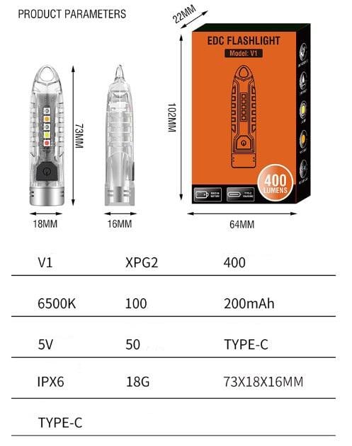 Фонарь-брелок BORUIT V1 светодиодный (20937999) - фото 11