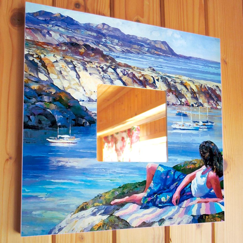 Дзеркало декоративне Вид на Санторіні Греція 260х260 мм (M00250)