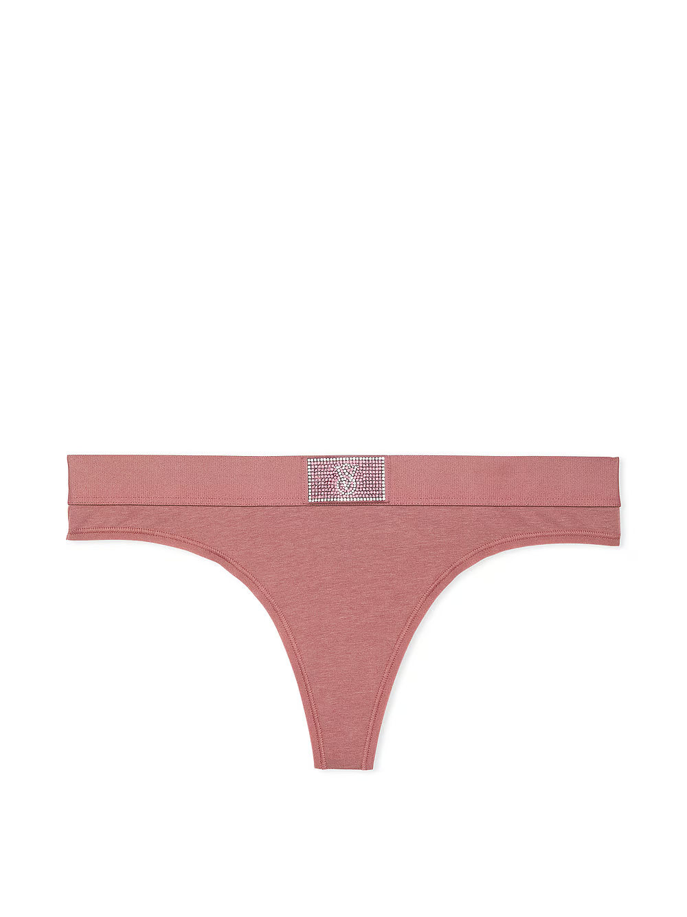 Трусики Victoria's Secret Logo Cotton Shine Patch Thong Panty S Чайна троянда