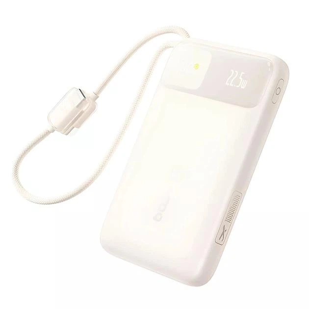 Батарея портативная BASEUS EnerFill FC11 Digital Display с Dual Built-in Cables E0027R05 10000mAh 22,5W Beige