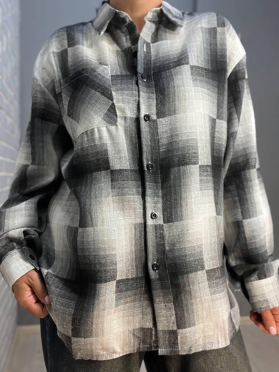 Сорочка жіноча Baoyu 225 картата оверсайз фланель подовжена спинка OS Чорний (2606) - фото 2 Сорочка жіноча Baoyu 225 картата оверсайз фланель подовжена спинка OS Чорний (2606) - фото 2