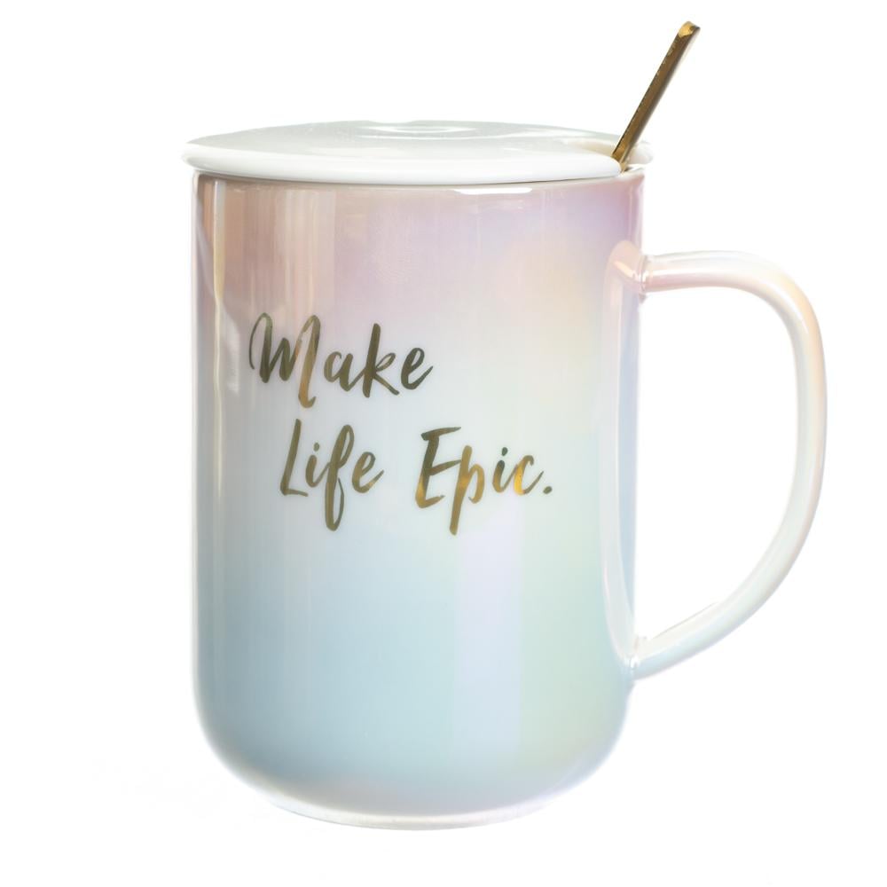 Кружка керамическая Elisey Love yourself Make Life Epic 400 мл Голубой (8805-011)