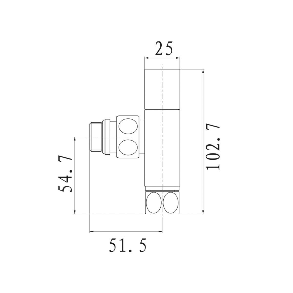 Кран угловой для полотенцесушителя Raftec Quadro 1/2"х1/2" 2 шт. Chrome - фото 4