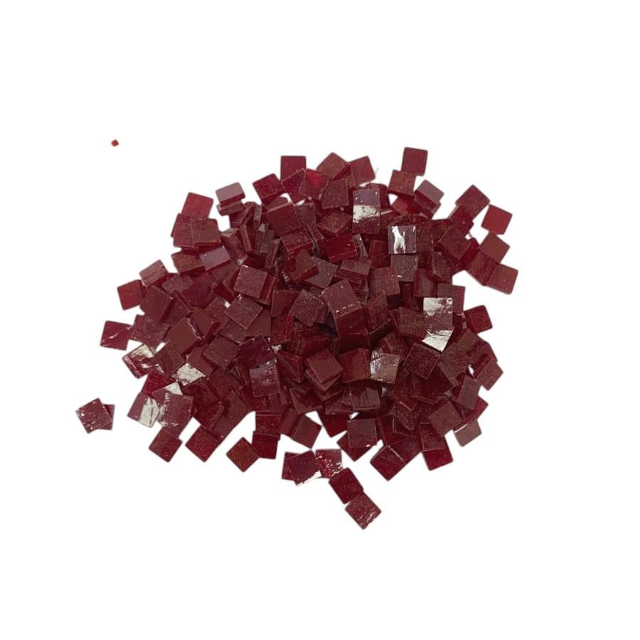 Набор кусочков мозаики квадратных 200 г 1х1 см 280 шт. Красный винный (3653)