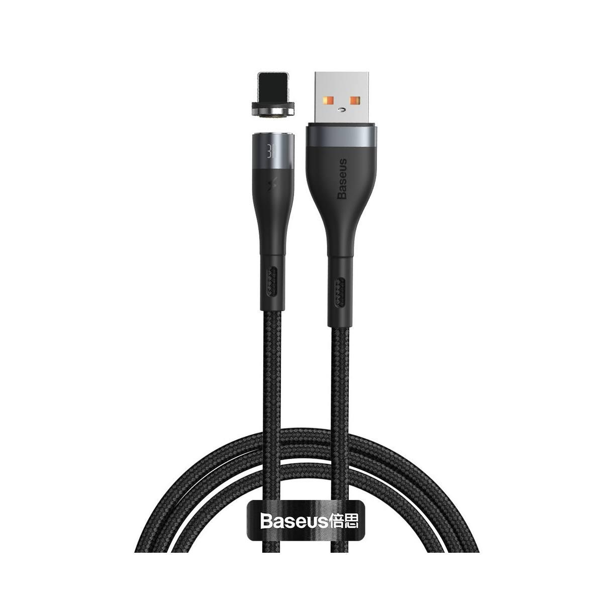 Кабель Baseus Zinc Magnetic Safe Fast Charging Data Cable USB to IP 2,4A 1 м Gray/Black