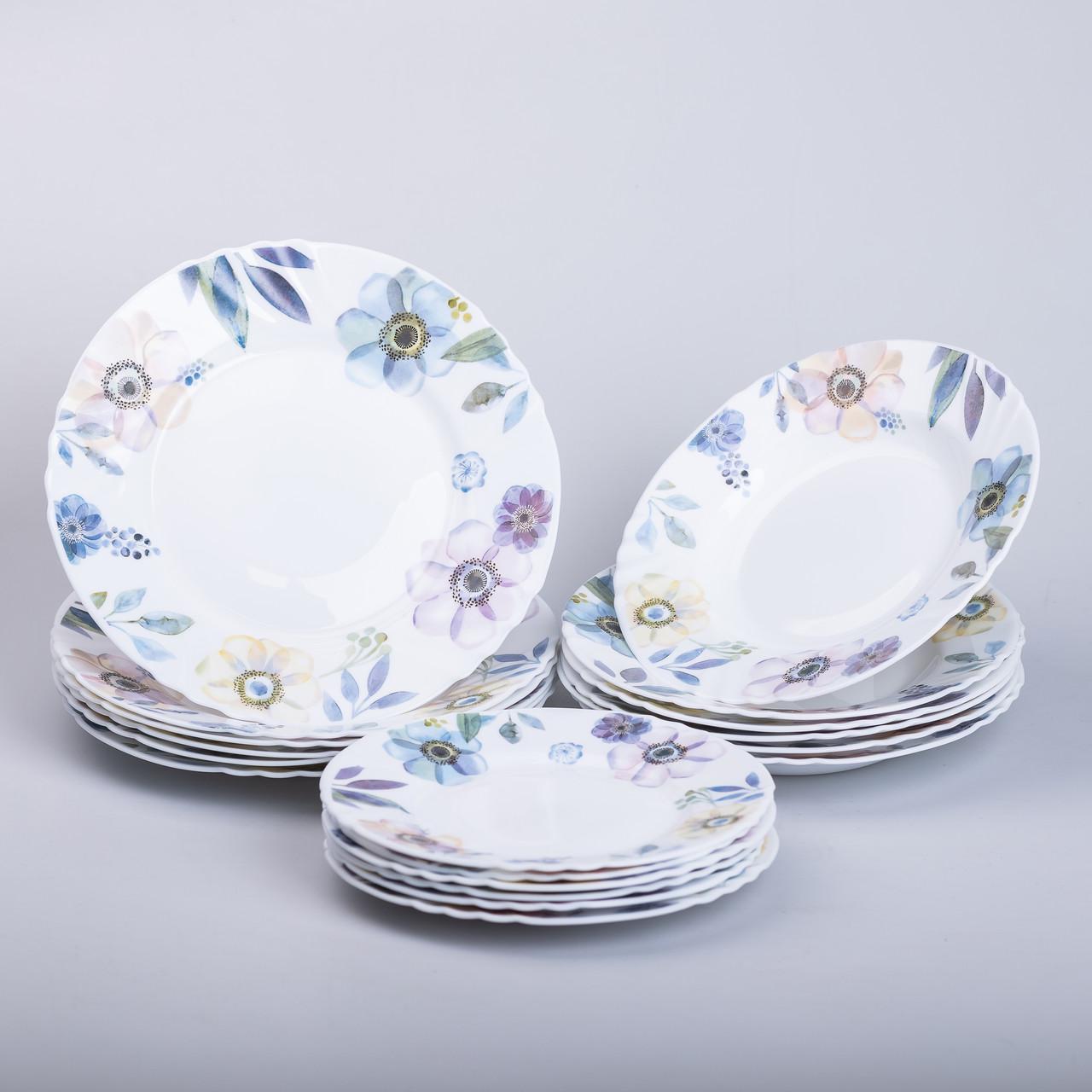 Сервіз столовий керамічний на 6 персон 18 предметів Білий (5385) - фото 19 Сервіз столовий керамічний на 6 персон 18 предметів Білий (5385) - фото 19