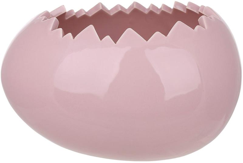 Кашпо фарфоровое Яйцо 17х13х10 см Розовый