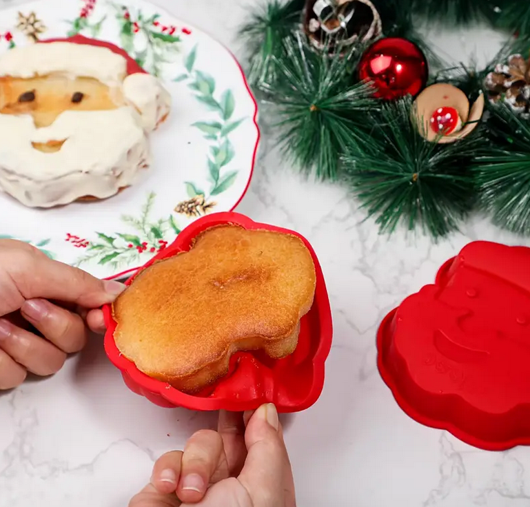 Силиконовая форма для выпечки в форме Санта Клауса Красный (ULC-129) - фото 2 Силиконовая форма для выпечки в форме Санта Клауса Красный (ULC-129) - фото 2