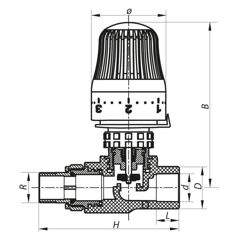 Кран термостатичний KOER K0156.PRO PPR з термоголовкою прямий радіаторний 20 мм x 1/2" (KP0199) - фото 2 Кран термостатичний KOER K0156.PRO PPR з термоголовкою прямий радіаторний 20 мм x 1/2" (KP0199) - фото 2