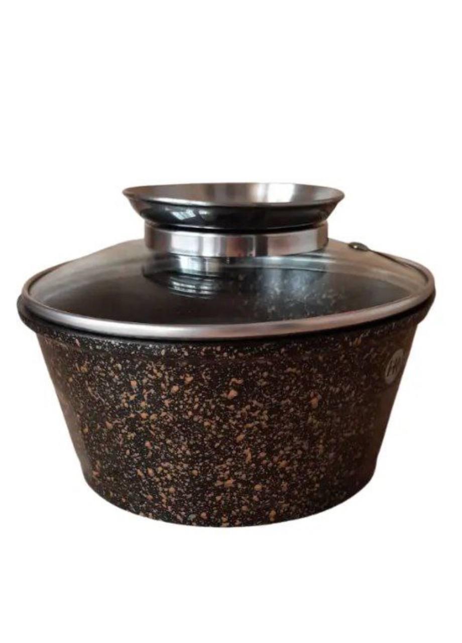Набір каструль Higher Kitchen НК-307 з гранітним антипригарним покриттям Коричневий (HK-307588) - фото 4