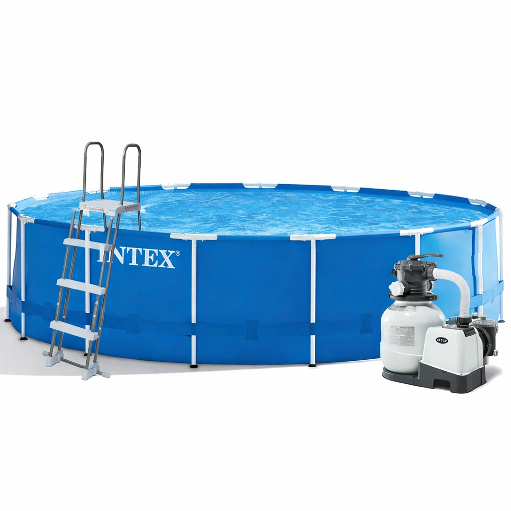 Бассейн каркасный Intex 28242-5 457х122 см с песочным насосом/лестницей/подстилкой/тентом Синий (147-9-28242-5)