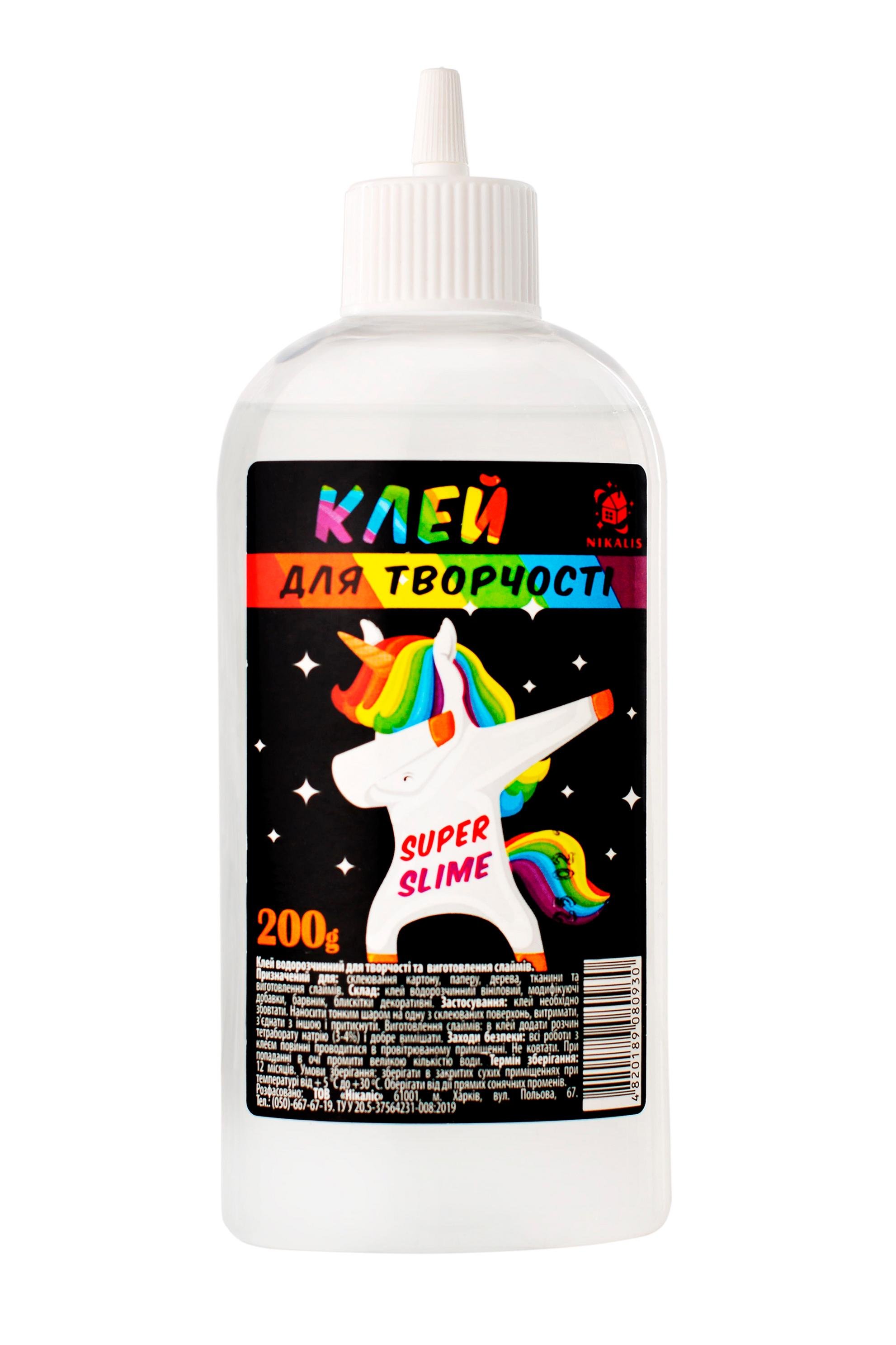Клей основа для виготовлення слаймів та лизунів Nikalis 200 г Прозорий - фото 1