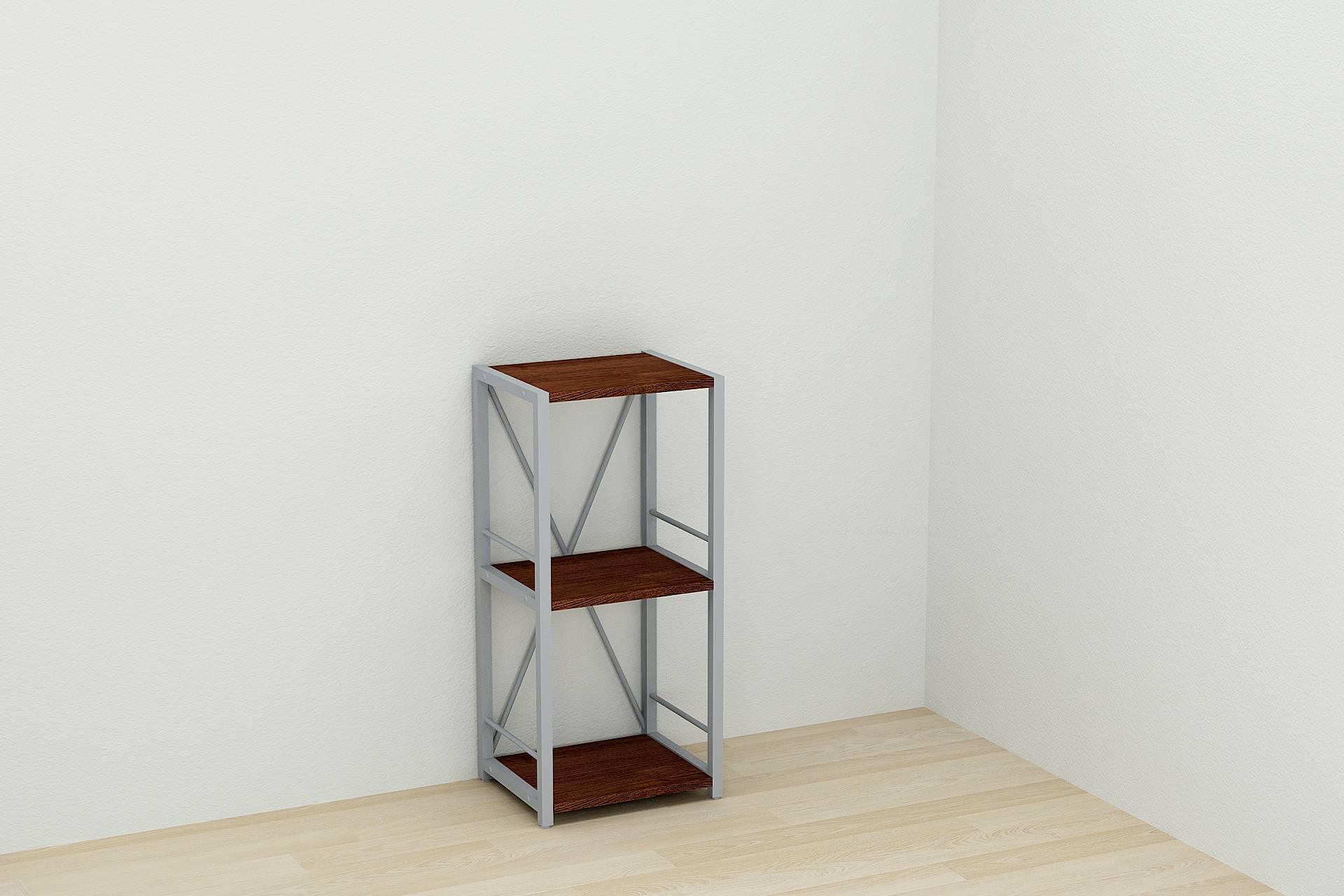 Этажерка 3 34 Ferrum-decor серии Конект 73x34x28 см Cерый ДСП/Венге