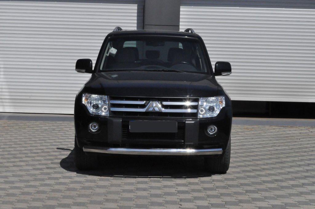 Передняя защита ST008 CAN для Mitsubishi Pajero Wagon IV нержавеющая сталь Хром