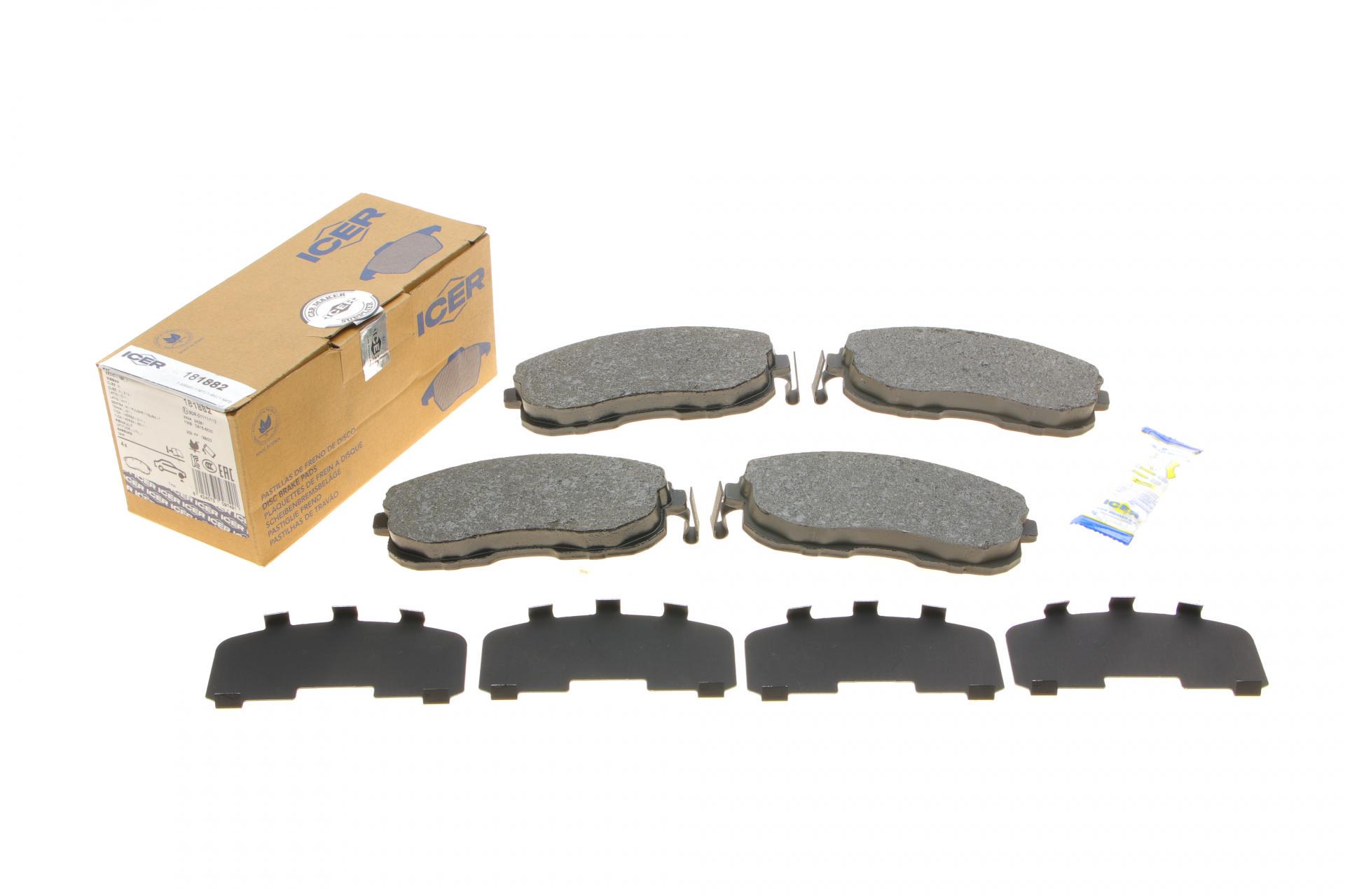 Колодки тормозные передние ICER для Renault Latitude/Nissan Juke/Cube 09-/Tiida 07-12/Suzuki SX4 06- (181882)
