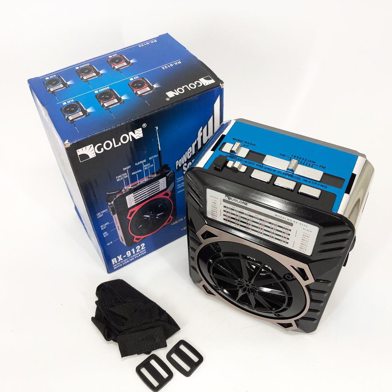 Радиоприемник Golon с LED фонарем Синий (RX-9122) - фото 3