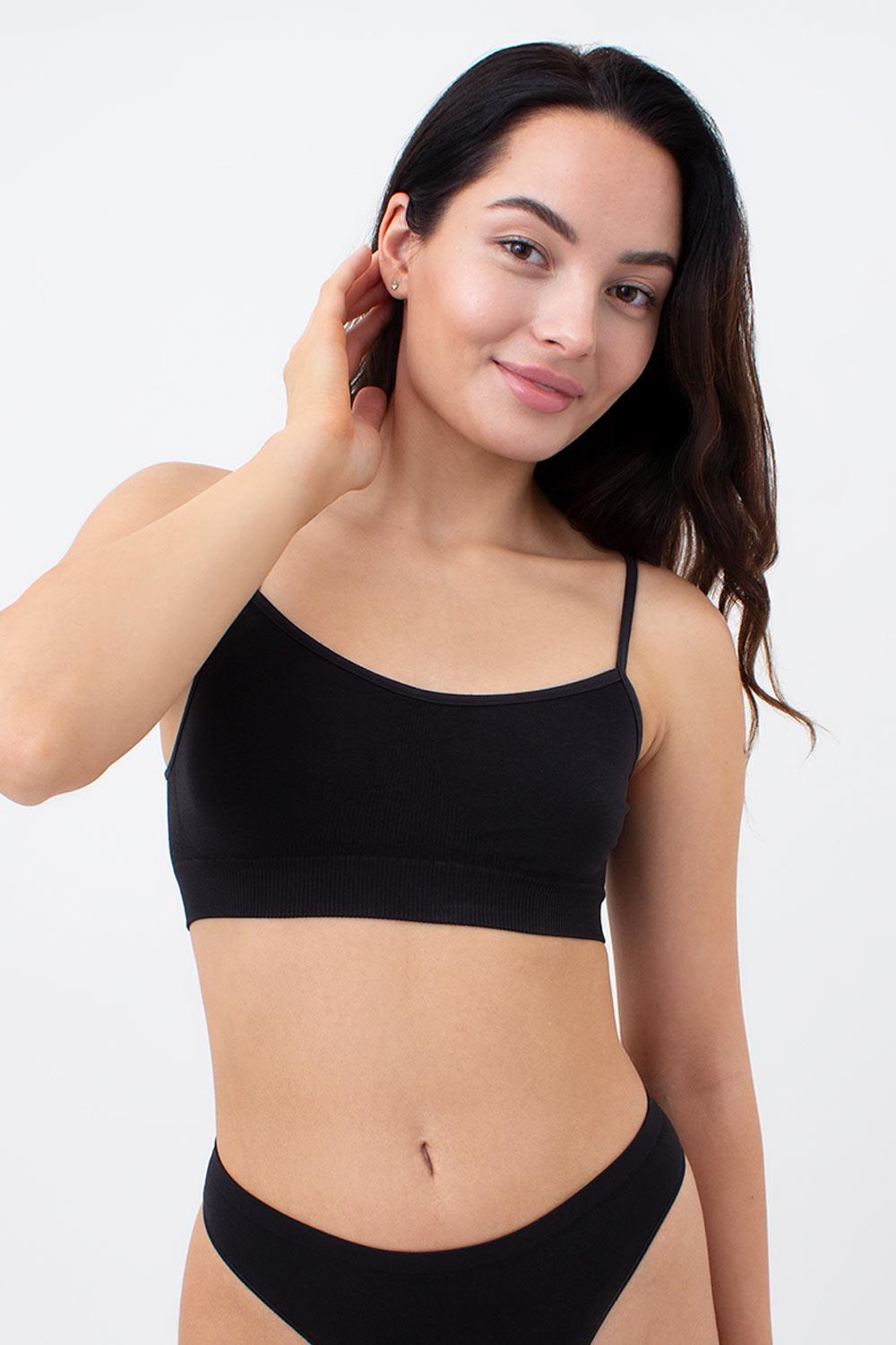 Топ безшовний Giulia CAMI TOP на тонких бретелях S/M Black/Black (4823102995830)