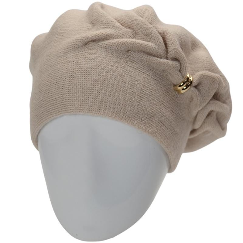 Берет женский Lirus Илона двойной на стойке с узором one size Лен (277459)