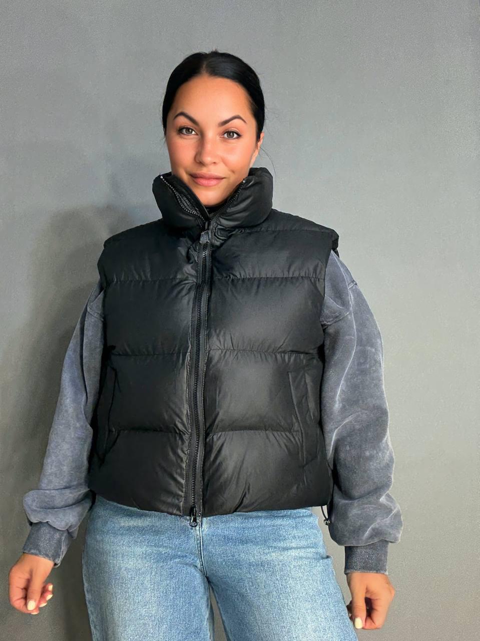 Жилетка жіноча A-N 10013 дута без капюшона р. 44 Чорний