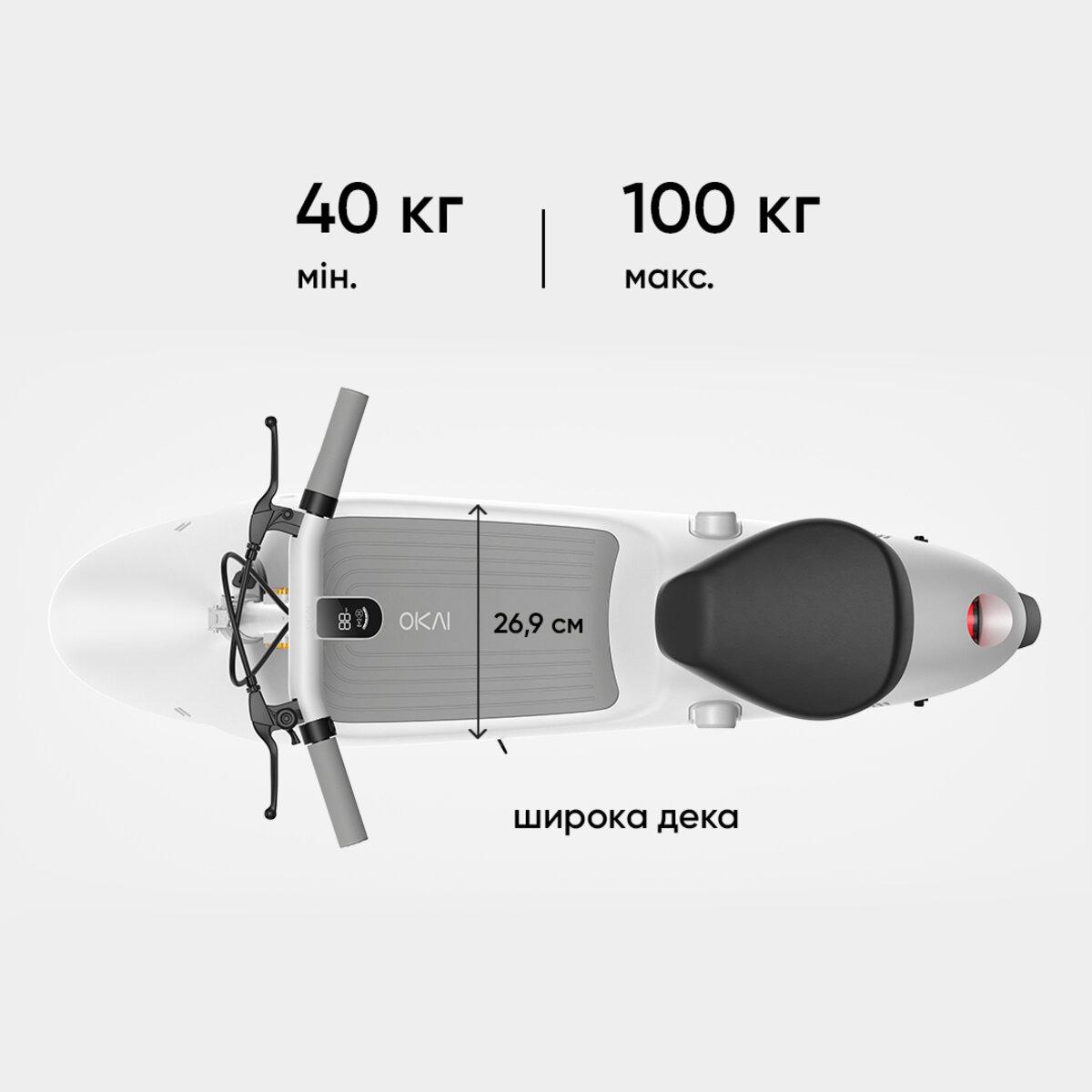 Електросамокат із сидінням OKAI Ceetle PRO EA10C White (25172934) - фото 6