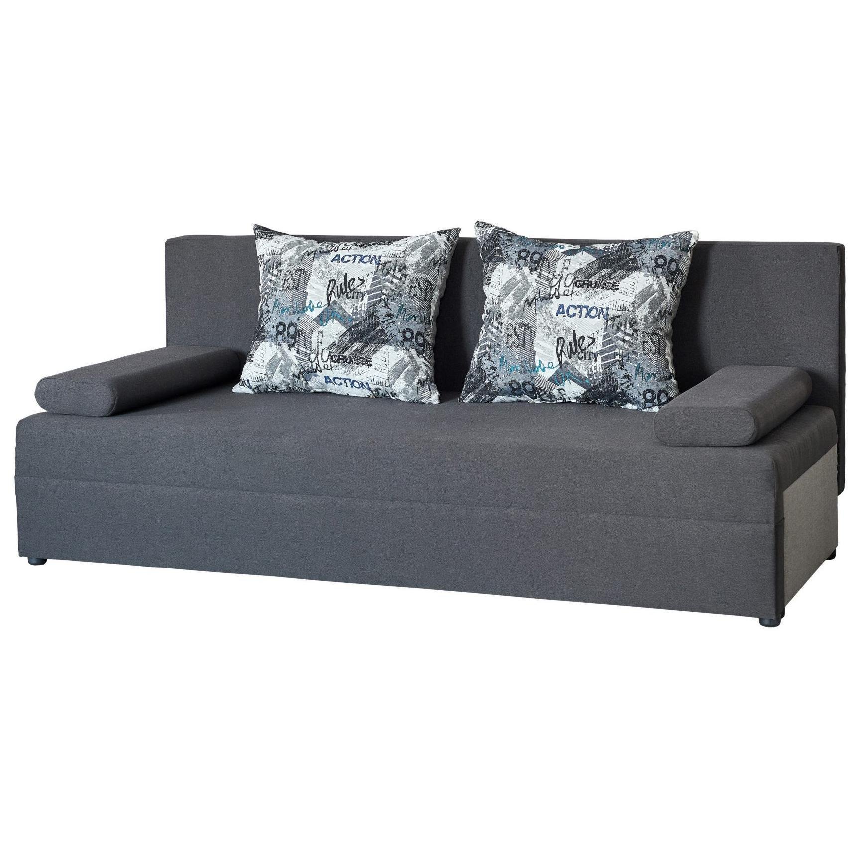 Диван раскладной Мебель-Сервис Веста-1 еврокнижка ДСП/металл ткань Етна Темно-серый