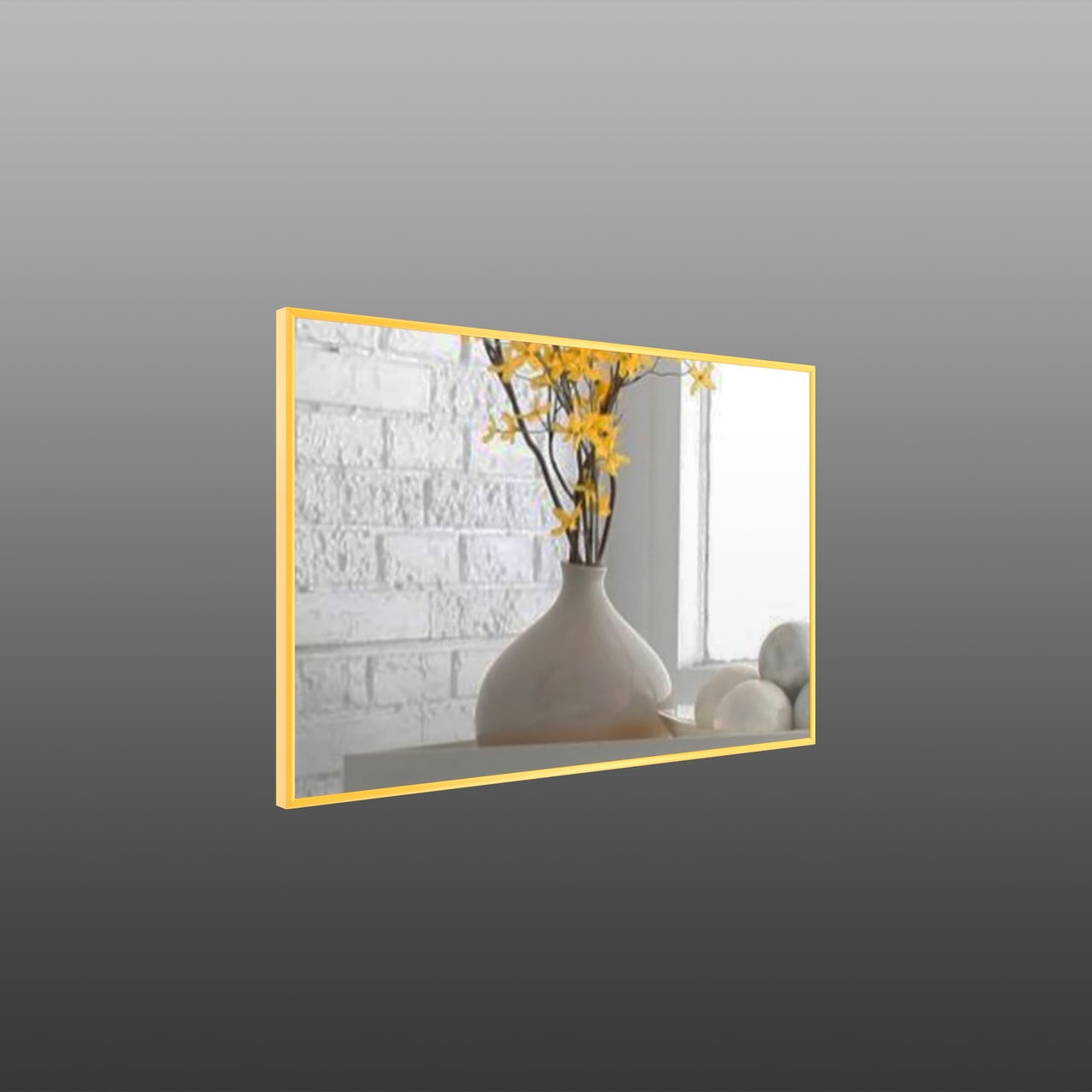 Зеркало настенное в алюминиевой раме Art-Com 400х600 мм Желтый (Alum-yellow-29)