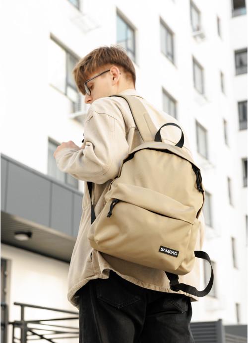 Городской рюкзак мужской Sambag тканевый Бежевый (10480331440)