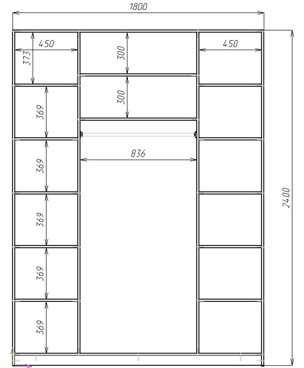 Шафа-купе Viant Ligth Дзер/ДСП/Дзер 1800х600x2400 мм Дуб Тахо - фото 2