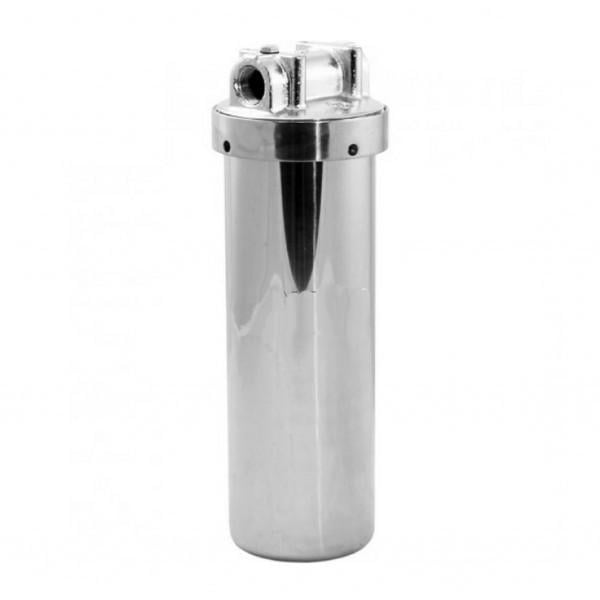 Колба для холодной и горячей воды Aquakut 2Р HOT 10" 3/4" нержавеющая сталь ключ и крепеж (104-131)