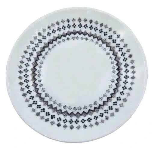 Комплект з 6 скляних десертних тарілок з візерунками 18 см (201246)