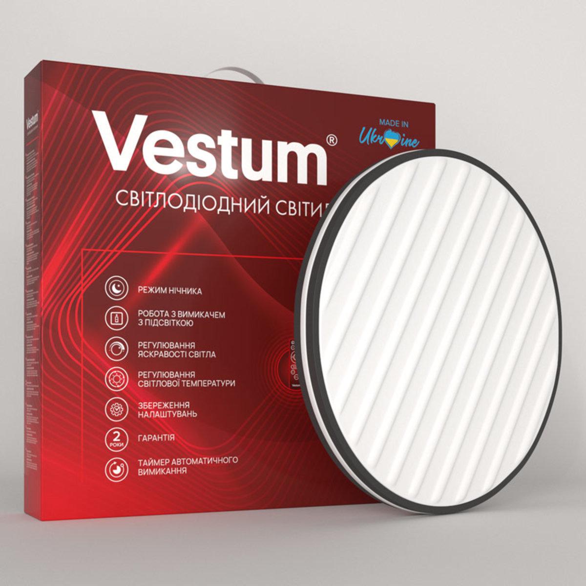 Светильник светодиодный Vestum Grill 96 Вт 480x65 мм 3000-6000К 7500Lm с пультом Черный матовый (VS-81020)