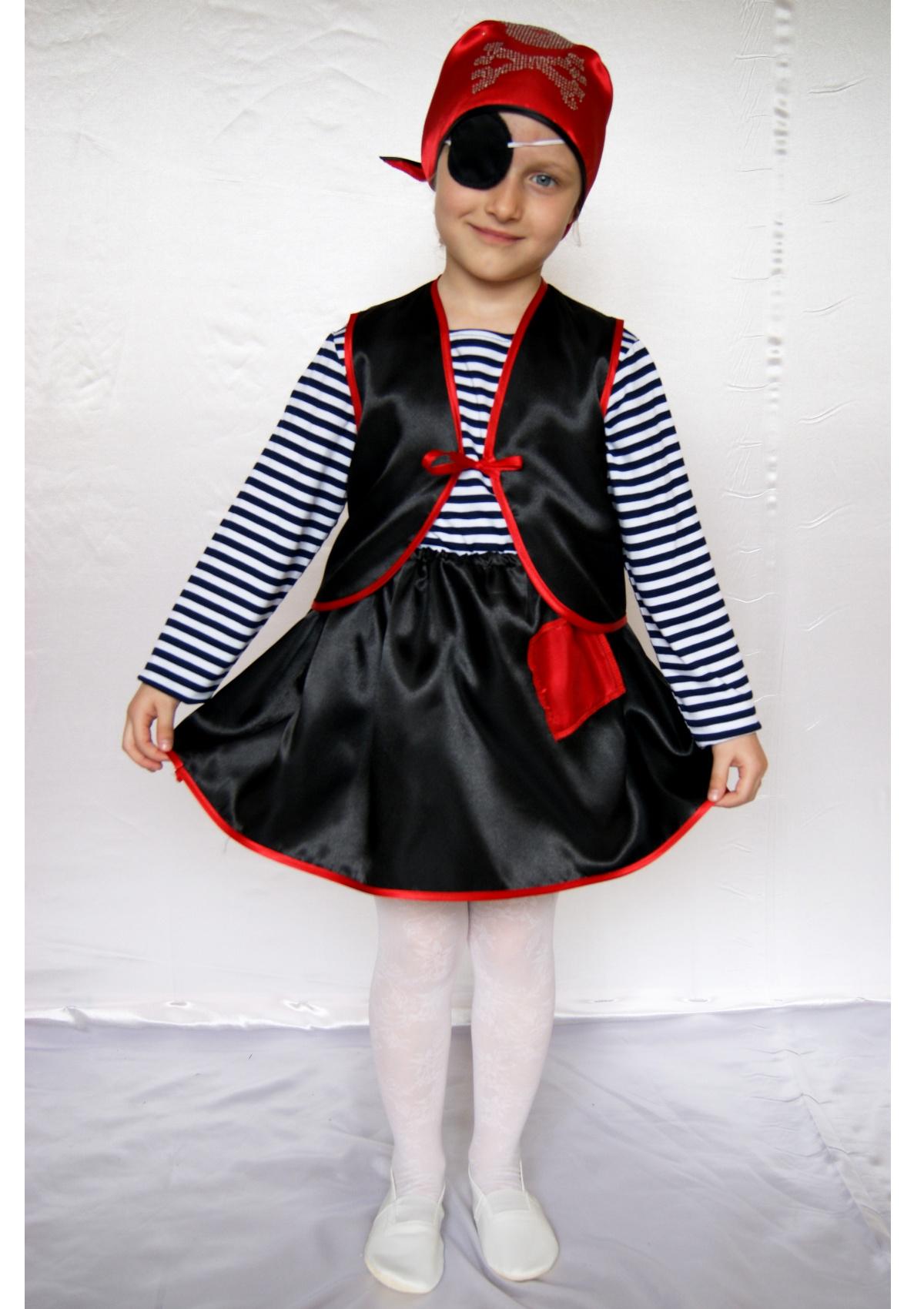 Карнавальный костюм для девочки Пират р. 1 100-110 см. Синий (KA-612)