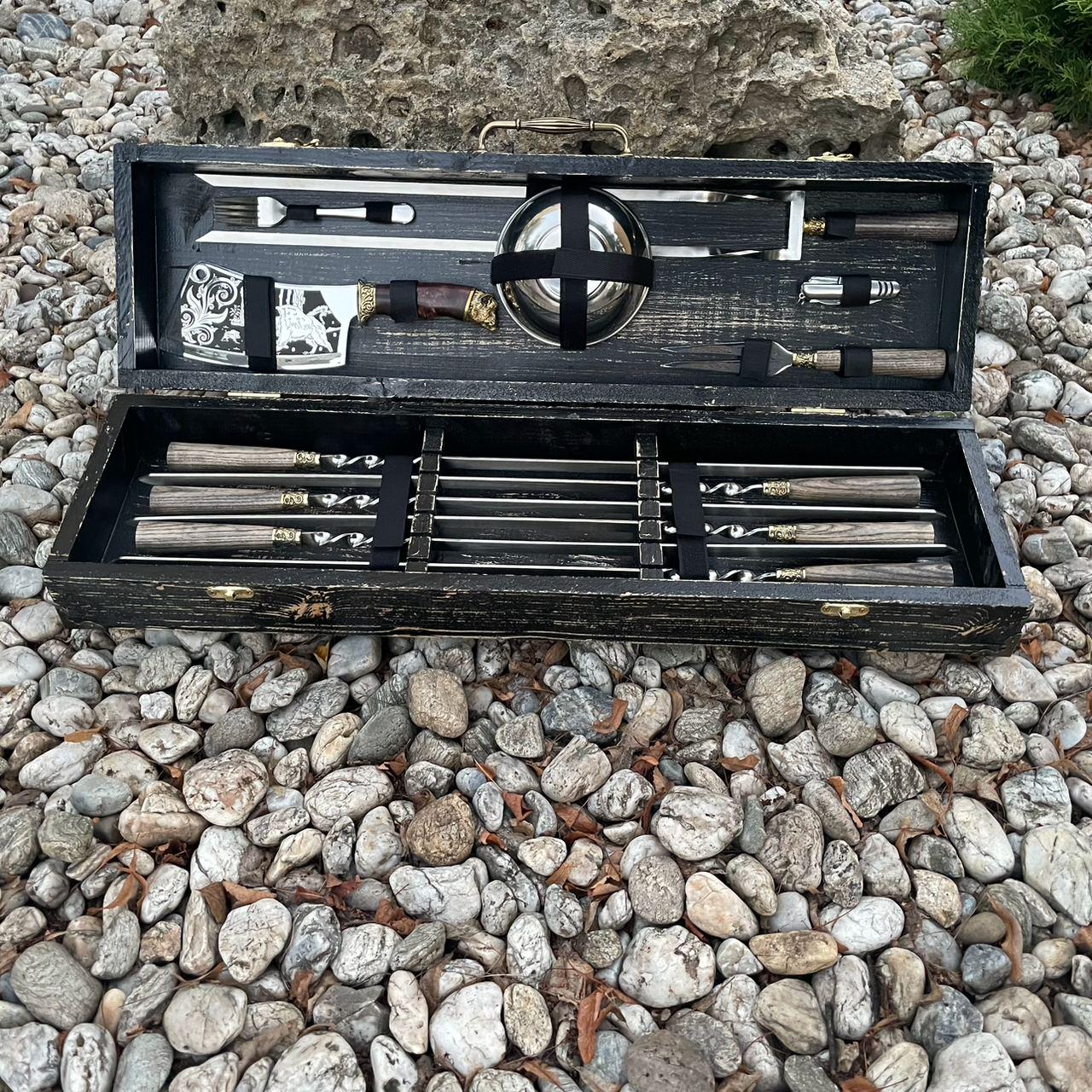 Набор шампуров Premium Lux-19 в кейсе (Premium Lux-19)